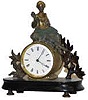 French miniature metal figure clock.