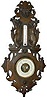 French carved hunting motif with a thermometer and barometer.