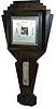 English barometer-thermometer, dark oak case, 22 inches high.