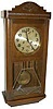 German box clock, 8 day movement is unsigned, strikes Bim-Bam, 4 hammers on 4 rods, half hour and hours.