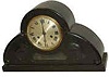 German tambour, a very fancy case with carvings, rounded style, large glass opening to view the pendulum swinging.