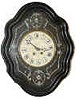 French picture frame clock, in a typical case, wood with plaster over the frame then painted black.
