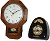 Two clocks. United Electric, small wood case is 11 inches long.