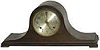 Herschede tambour clock, mahogany case 20 inches wide, 9 inches.