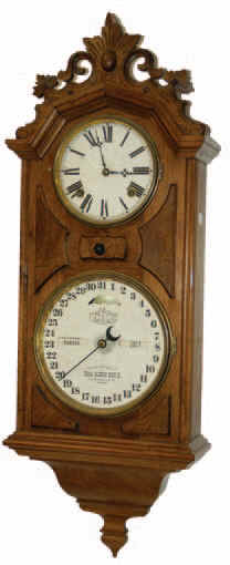 Ithaca Calendar Clock Co. "No. 6 Hanging Library", ca 1975. — Antique Clocks Price Guide