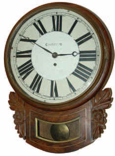 English short drop, 8 day time only, single fusee movement, ca1900. 19 inches mahogany case has not been cleaned or even dusted. — Antique Clocks Price Guide