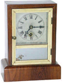 Welch Clock Co., shelf clock, "Rose Gilt", ca. 1869. — Antique Clocks Price Guide