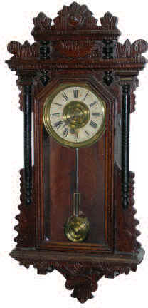 E. Ingraham Co. hanging clock, "Indus" ca. 1896. — Antique Clocks Price Guide