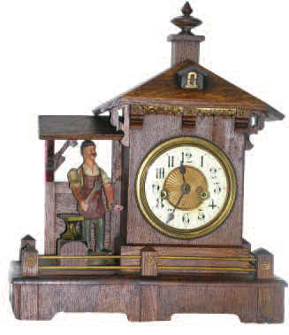 Black Forest animated mantle clock, ca. 1900. — Antique Clocks Price Guide