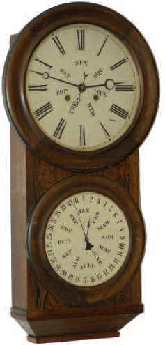 L.F. and W.W. Carter, calendar clock in a B.B. Lewis Calendar No. 2 case, ca 1862-1868. — Antique Clocks Price Guide