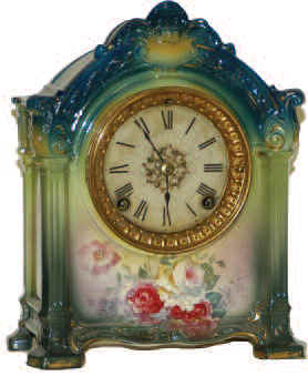 Ansonia Clock Co. Royal Bonn case, "La Savoie", ca 1914. — Antique Clocks Price Guide