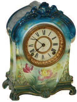 Ansonia Clock Co. Royal Bonn case, "La Cruz", ca 1901. — Antique Clocks Price Guide