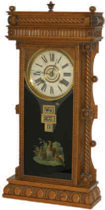 Wm. L. Gilbert shelf calendar, the "Elberon", ca 1901. — Antique Clocks Price Guide
