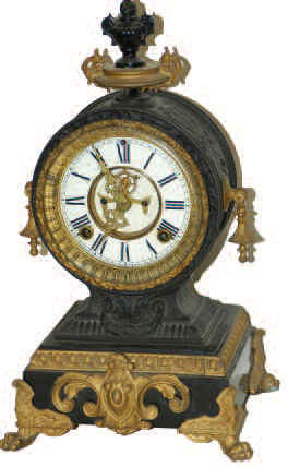 Ansonia Clock Co. "clock". Some scheming clock person came up with a new design, and it isn't half bad. — Antique Clocks Price Guide