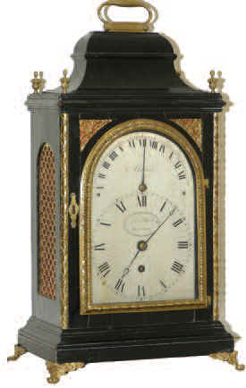 English bracket clock by, "Robert Wood, London". Rare fusee time and alarm movement. — Antique Clocks Price Guide