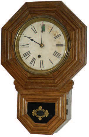 E. Ingraham Co. small short drop wall clock, "8 Inch Ingot", 1911. — Antique Clocks Price Guide