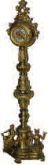 Lenzkirch bronze floor clock, ca 1885. 54 inches high bronze case, 16 inches at the base. — Antique Clocks Price Guide