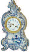 French-German Royal Bonn, Blue Delft clock. — Antique Clocks Price Guide
