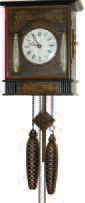 German one-day wall clock, Black Forest wood plate, brass gear movement. — Antique Clocks Price Guide