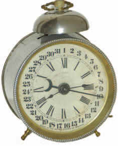 New Haven Clock Co. Calendar-Alarm Clock, called "Beacon Calendar", ca 1900. — Antique Clocks Price Guide