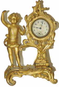 New Haven Clock Co. metal novelty clock, "Akron", ca1913. — Antique Clocks Price Guide