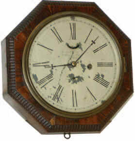 Octagon wall clock, "Forrestville Hardward and Clock Co., Bristol, Ct, USA", all on the original painted dial. — Antique Clocks Price Guide