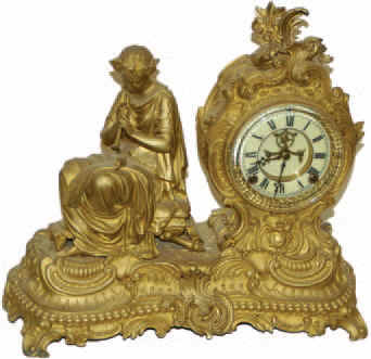 Ansonia Clock Co. seated figure clock, "Siren", ca 1890. — Antique Clocks Price Guide