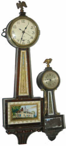 Two New Haven banjo clocks. — Antique Clocks Price Guide