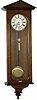 German one weight Vienna Regulator in a dark walnut case, 41 inches tall. We believe the headpiece to be original to this case.
