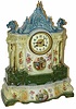 French 2 piece porcelain cased clock. 8 day round movement, signed, "Japy Freres".