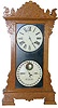 Ithaca Clock Co. shelf double dial calendar clock, "Mantle Index", ca. 1880.