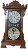 Ithaca Clock Co. shelf double dial calendar clock, "Mantel Index", ca. 1880.
