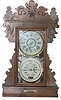 Charles W. Feishtinger shelf double dial calendar clock, ca. 1894.