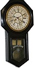 Ansonia Clock Company wall-calendar, "Regulator A Calendar", ca 1901. Black walnut case is original untouched condition.