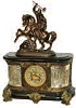 Ansonia Clock Co. metal mantle clock, "Virginia and Group No. 1099 Dagobert", ca 1904.