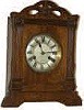 German shelf clock, 8 day time, strike, and running strong.