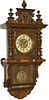Gustav Becker wall clock in a rare case style, ca 1880.