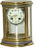 French oval crystal regulator trimmed in cloisonne.