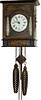 German one-day wall clock, Black Forest wood plate, brass gear movement.