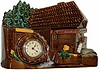 The Lux Clock Mfg Co. porcelain cased clock, "Mill".