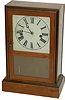 "Eistell Programmable Clock", made by "U.S.C. and B. Co. Chicago", so the label reads, which stands for United States Clock and Brass Company, ca 1865-1866.