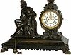 Ansonia Clock Co. seated statue clock, "Troubadour", ca 1894.