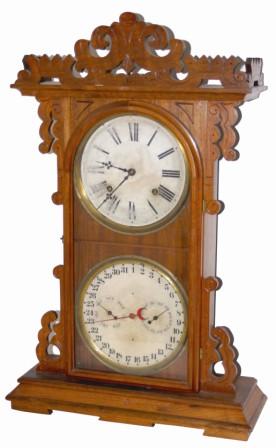 E. N. Welch Mfg. Co. double dial calendar clock, "Arditi", ca 1885. — Antique Clocks Price Guide