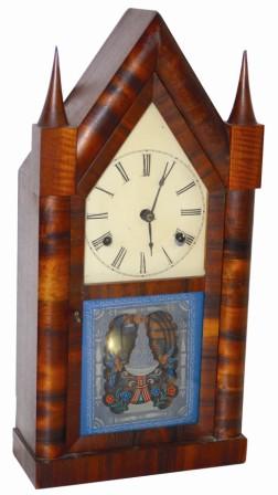 Smith and Goodrich, / Bristol, Conn., 30 hour steeple clock with attached fusee barrels, ca 1851. — Antique Clocks Price Guide