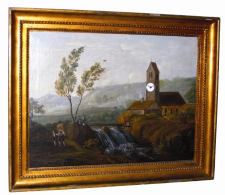 Austrian Oil Painting/Clock, ca 1820. — Antique Clocks Price Guide