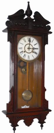 Waterbury Clock Co. hanging oak cased clock, "Eton", ca 1906. — Antique Clocks Price Guide