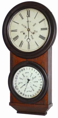 L.F. and W.W. Carter wall calendar, ca 1862-1868. — Antique Clocks Price Guide