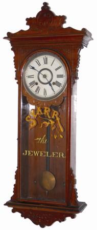 Welch, Spring and Co. hanging clock with old advertising, "Sembrich", ca 1889. — Antique Clocks Price Guide