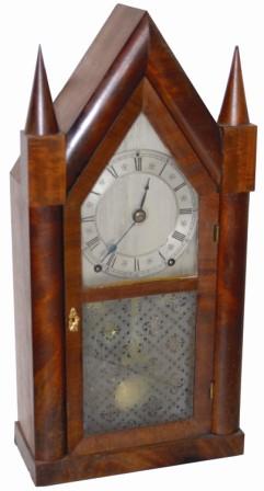 Repeating Brass Clocks / Made and Sold by / Brewster and Ingrahams, / Bristol, Conn., copied from the near perfect label in this rare clock, ca 1846. — Antique Clocks Price Guide