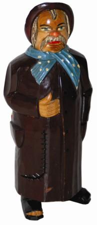 Black Forest carved man, very similar to the poplar "Whistlers". Signed on the bottom, "Hand Carved In Austria". — Antique Clocks Price Guide